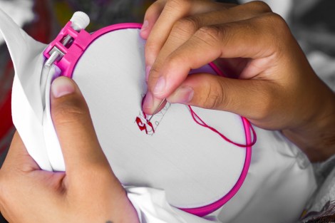 Hand embroidered name