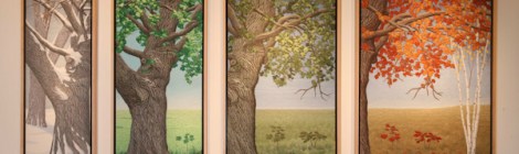 textile and fibre series of deciduous tress in each season