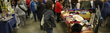 people shopping at booths