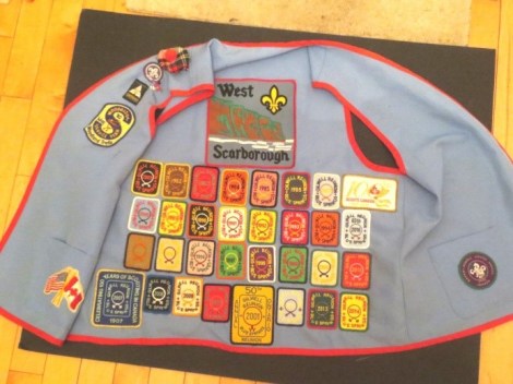 scout vest with badges