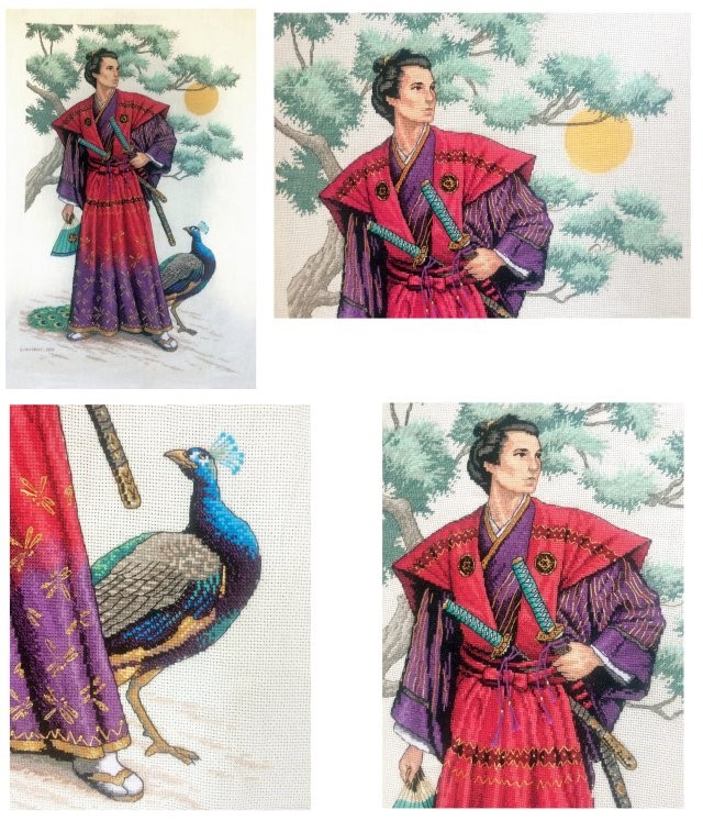 Samurai cross-stitch