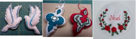 3 styles of Xmas ornaments