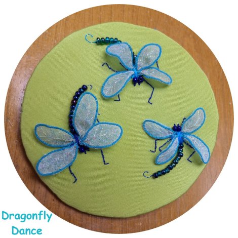 3 fantasy dragonflies