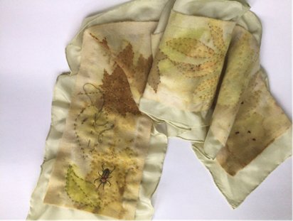 scarf with embroidered bug