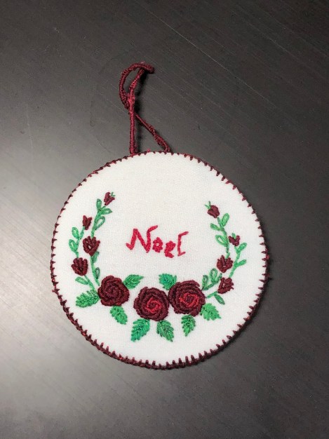 ornament with red roses