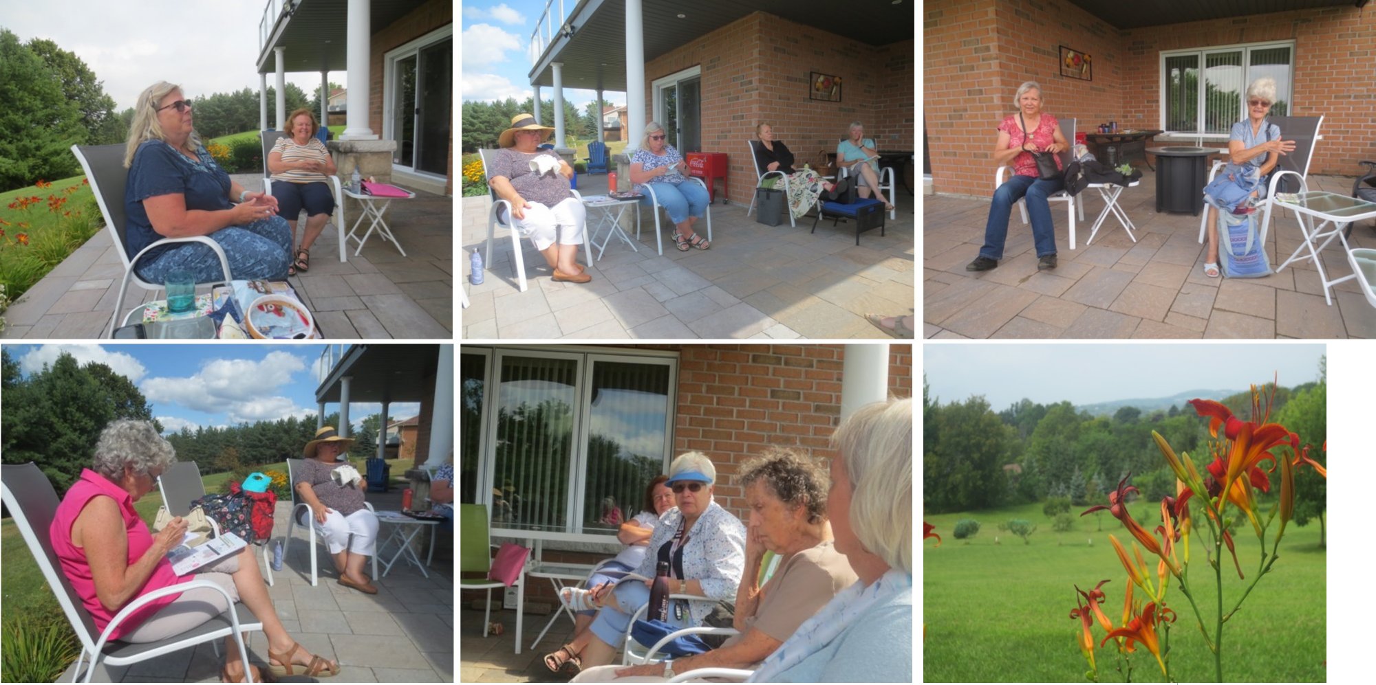 women outside on a patio