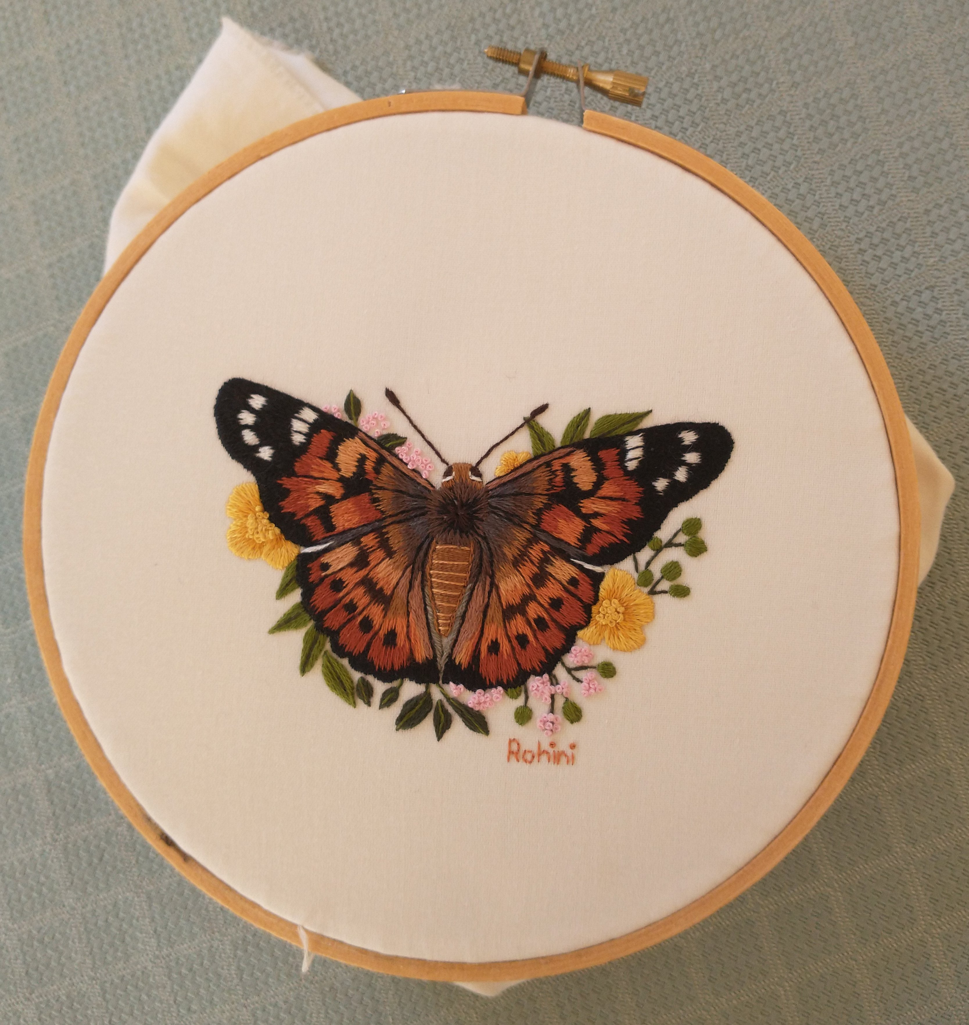 thread painted butterfly