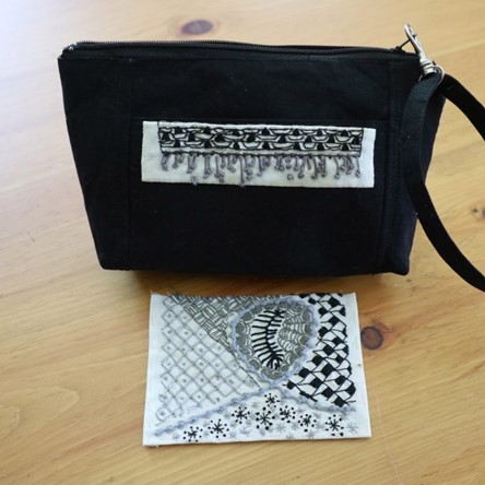 black bag with Zentangle motif