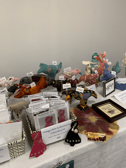 table with items for sale