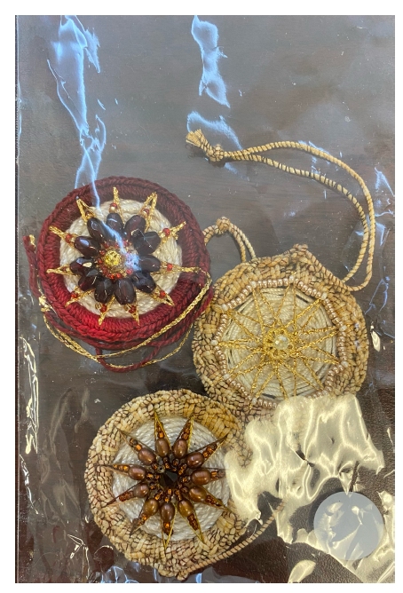 3 Christmas ornaments with beads