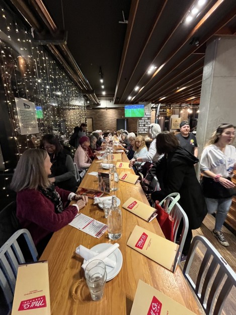 Guild members at a restaurant